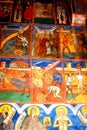 Painted walls in Humor Monastery, Moldavia, Romania